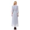 Women's Chiffon Round Neck Short Sleeve Ankle-Length Maxi Dress (Model: TH915)