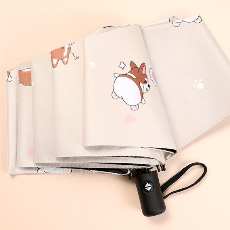 

Мультяшна парасолька із візерунком із милим песиком. Складна парасолька подвійного використання. Сонцезахисний крем. Парасолька від сонця. 26cm