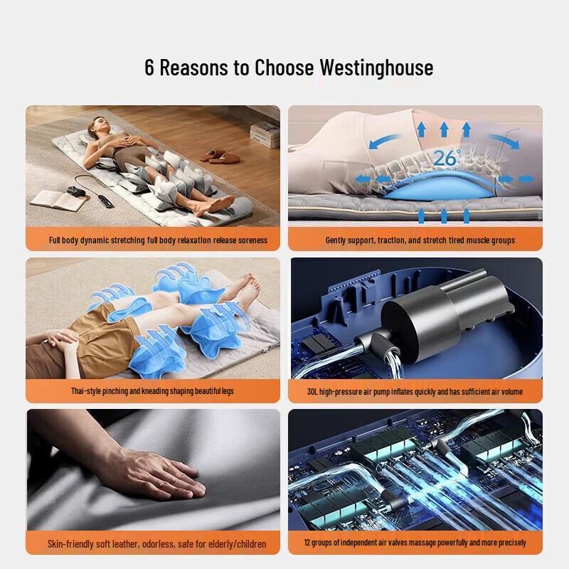 Westinghouse Full Body Foldable Massage Mat CN plug (adapter included)