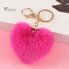 Plush Love Heart Keychain Soft Fluffy Lightweight Girls Car Key Ring Holder Handbag Backpack Decoration Pendant Birthday Gift