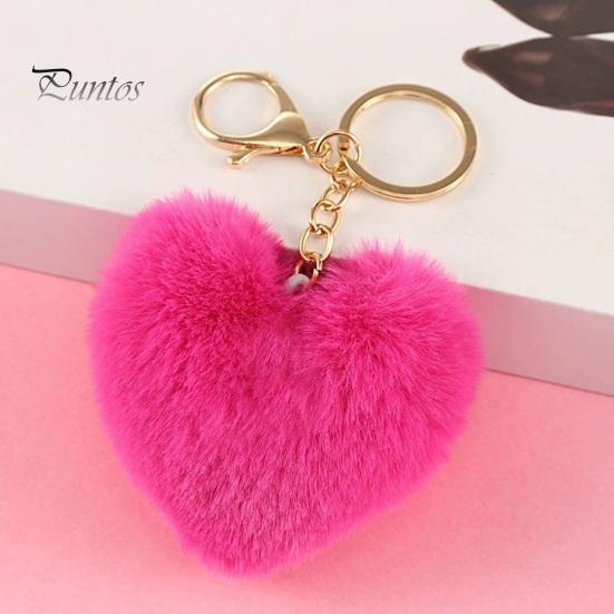 Chaveiro de pelúcia de coração de amor macio e fofo leve para meninas porta-chaves de carro bolsa mochila decoração pingente presente de aniversário