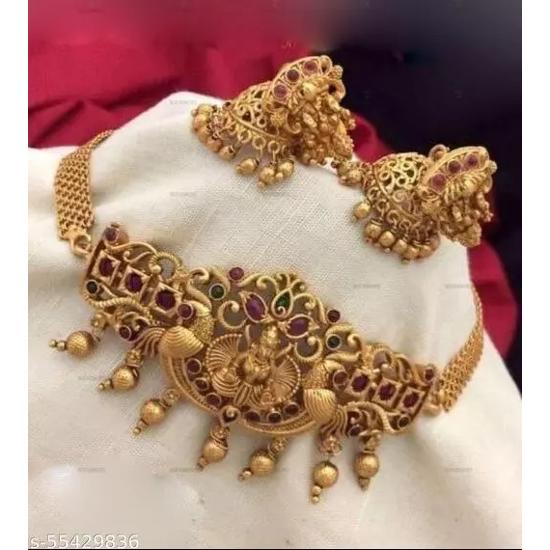 

Колье Laxmi с золотым покрытием и камнями, украшенное украшениями в индийском храме