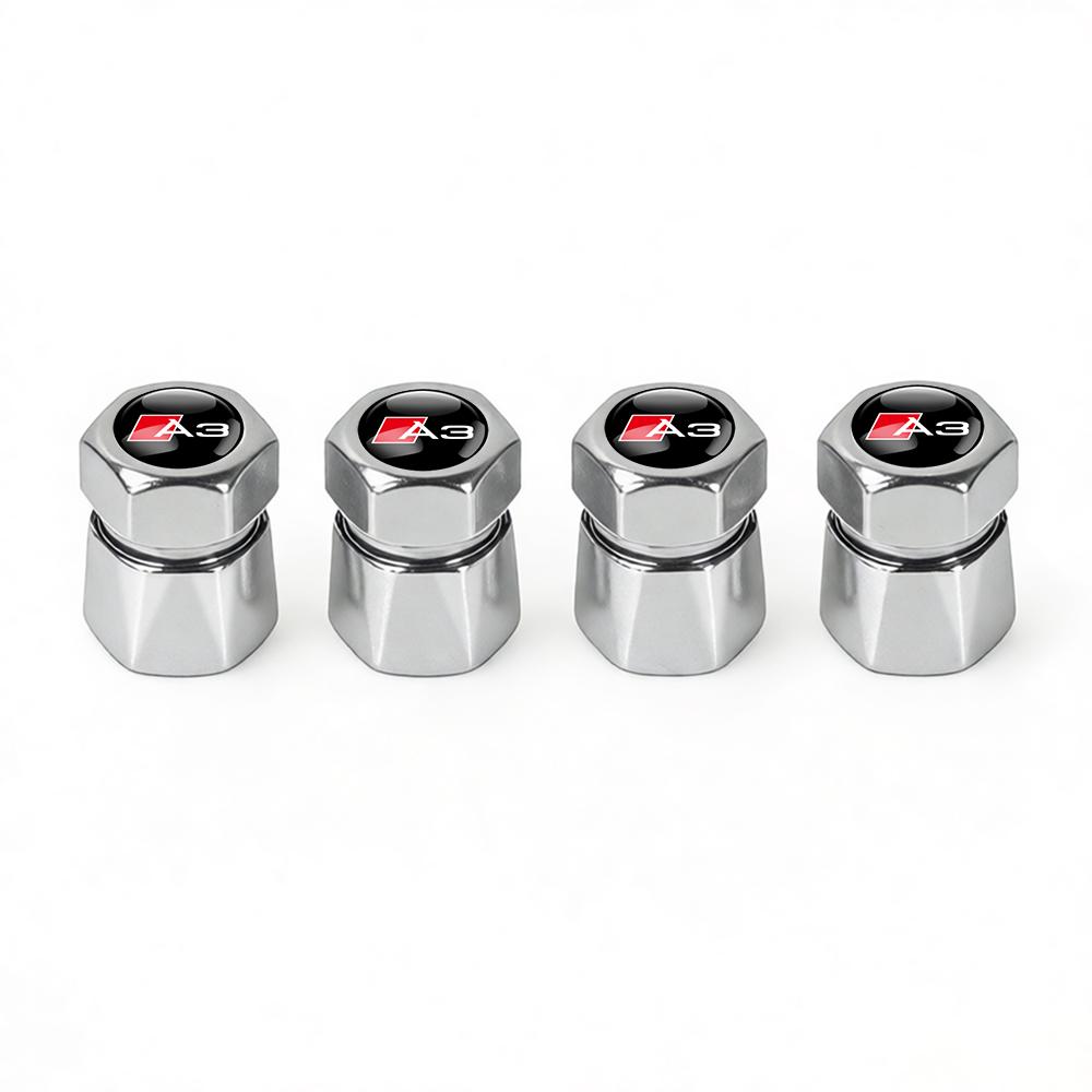 New 4Pcs Aluminum Car Tire Valve Caps Diamond Tyre Valve Airtight Cover Waterproof Dust For T A1 A2 A3 A4 A5 Sline TT Motorcycles