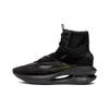 Leather Round Toe Lace-Up High-Top Casual Shoes Unisex Sneakers Black 1183C150-001