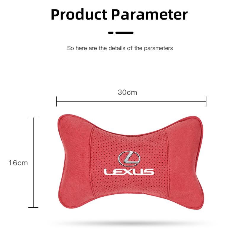 Semišový polštářek za hlavu a krk na opěrku hlavy autosedačky Polštářek pro Lexus RX300 IS200 IS250 ES350 Ct200h UX250h NX300h RX350 ES300h RX400h