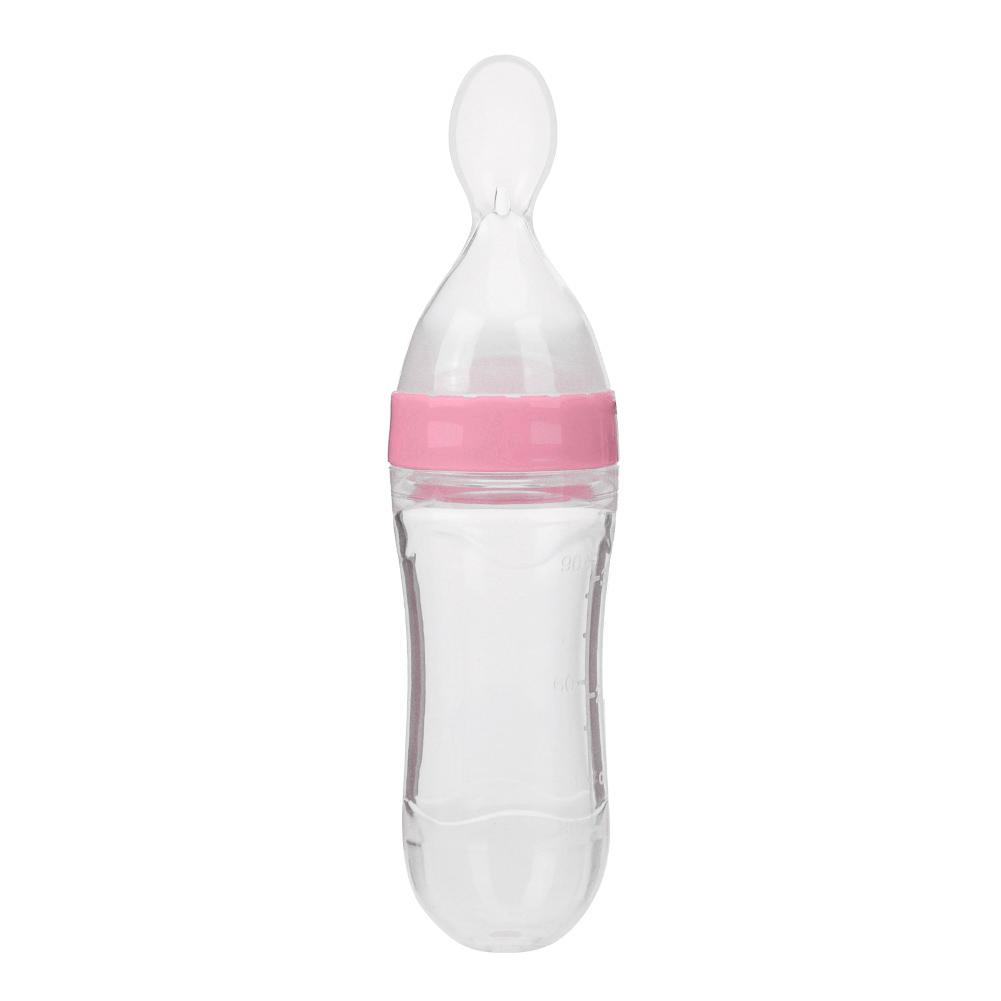 

90ml Silicone Baby Toddler Feeding Bottle with Spoon Food Cereal Squeeze Feeder