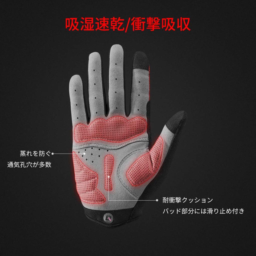 ROCKBROS Cycling for and Smartphone 3D Shock Full for Road Men and Women Gloves, Spring, Summer, Autumn, Compatible, Breathable, Padded, Absorption,