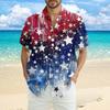 Men's Casual Casual Independence Day Print Short-sleeved Shirt