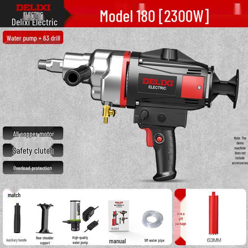 DELIXI Handheld High-Power Core Drill for Air Conditioner and Range Hood Wall Openings, Lightweight Modified Drill.