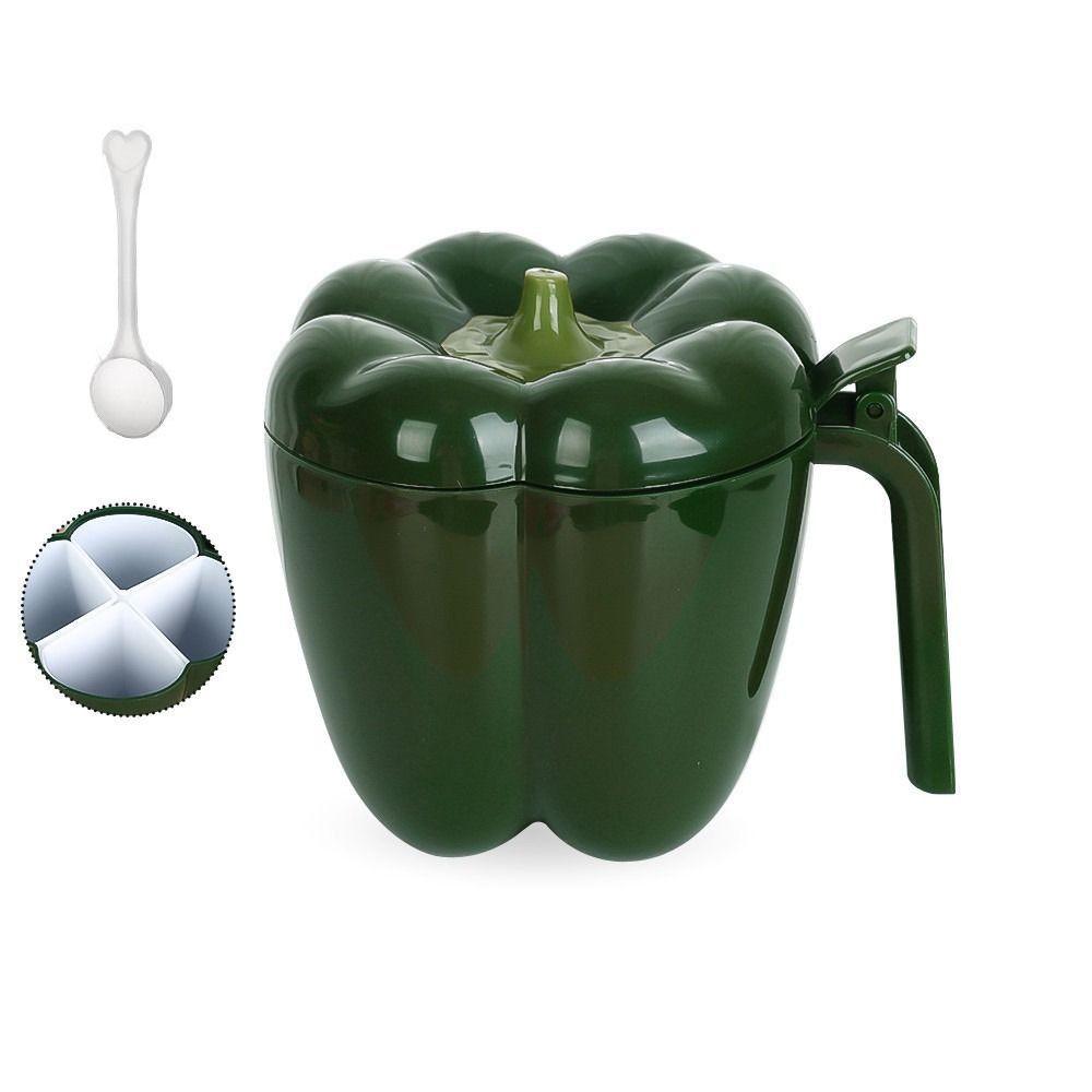 Vier-Fächer-Chili-Form-Gewürzbox mit Deckel Gewürzdose Neue Zuckeraufbewahrungsbox Esszimmer