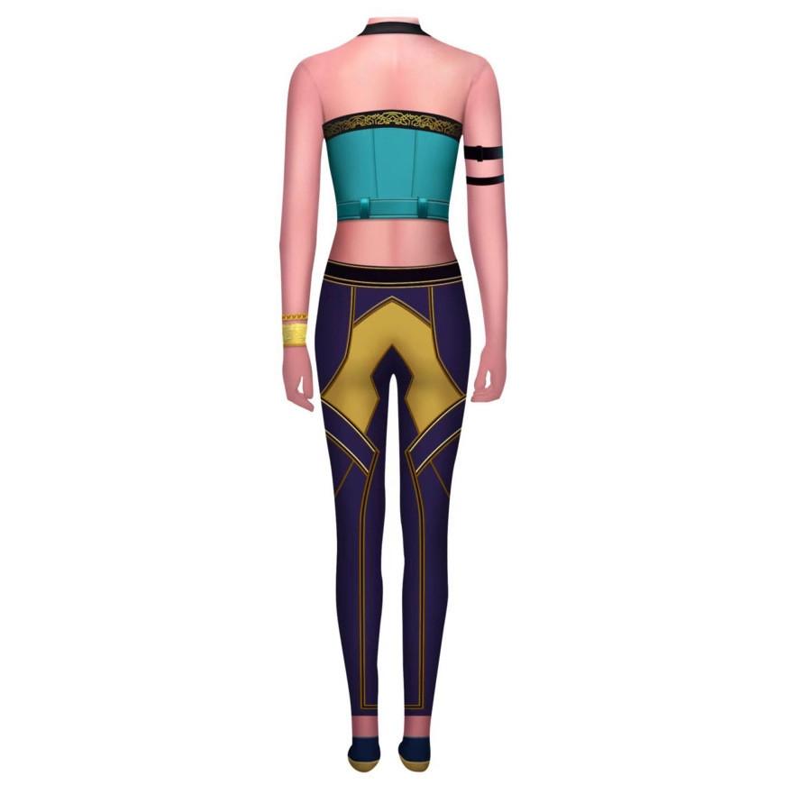 Vuxen Rumi Mira Zoey Tryck Jumpsuit Kvinnor Halloween Cosplay Kostym Karnevalsfest Scen Rollspelsklänning Utklädningsdräkt
