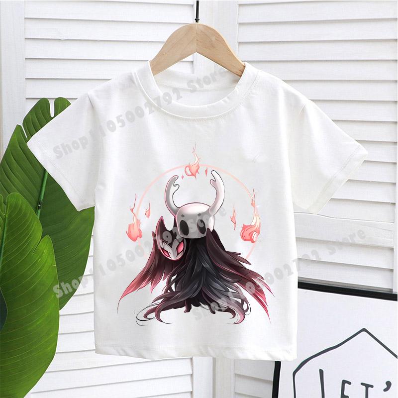 T-shirt Hollow Knight per Bambini Estate Bambini Gioco Cotone Manica Corta Top Ragazzi Anime Moda Magliette Carine Ragazze Abbigliamento Casual Regali
