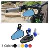 7/8" 22mm CNC Motorcycle Rearview Mirror Universal Blue Glass Scooter Bar Handlebar Mirror for