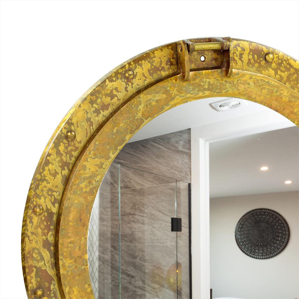Nagina International Antique Brass Porthole Mirror | Maritime Ship's Decor | Wall Hanging (17 Inches) [B01J069X02] 8E-EU97-RQT2