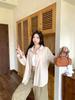 Plus Size Women's Retro Corduroy Shirt - Casual Long Sleeve BF Style for Spring & Autumn