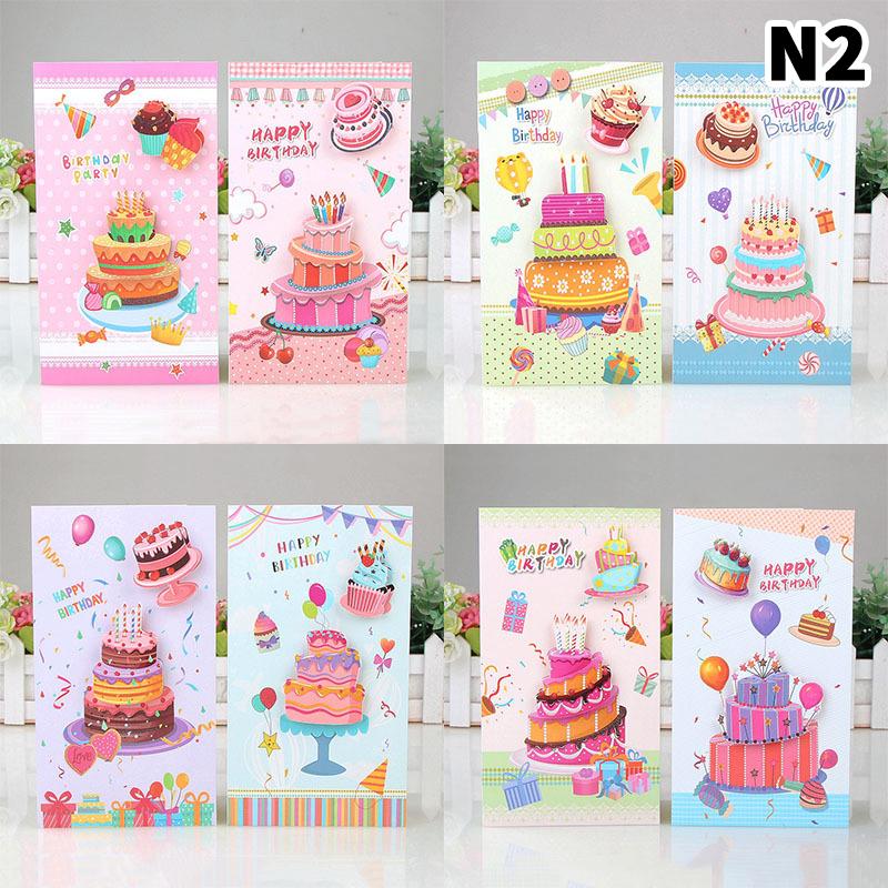 8pcs/set, Birthday 3D Greeting Cards With Envelopes, Greeting Cards, Christmas Greeting Cards, Blessings Greeting Cards