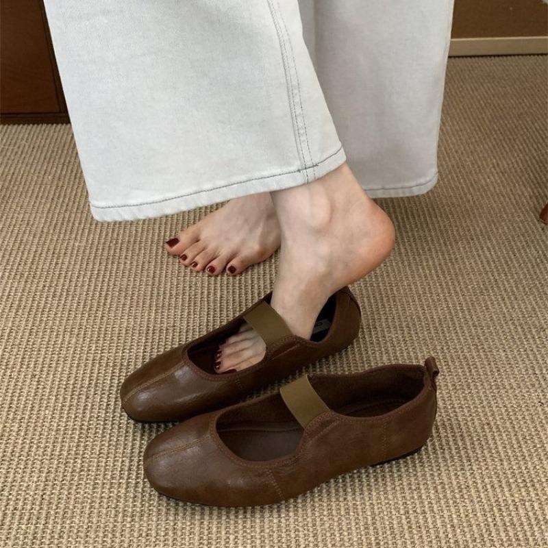 New Fashion Autumn Women Flat Heel Shoes Fashion Round Toe Shallow Slip on Mary Jane Shoes Soft Flat Casual Dress Single Shoes