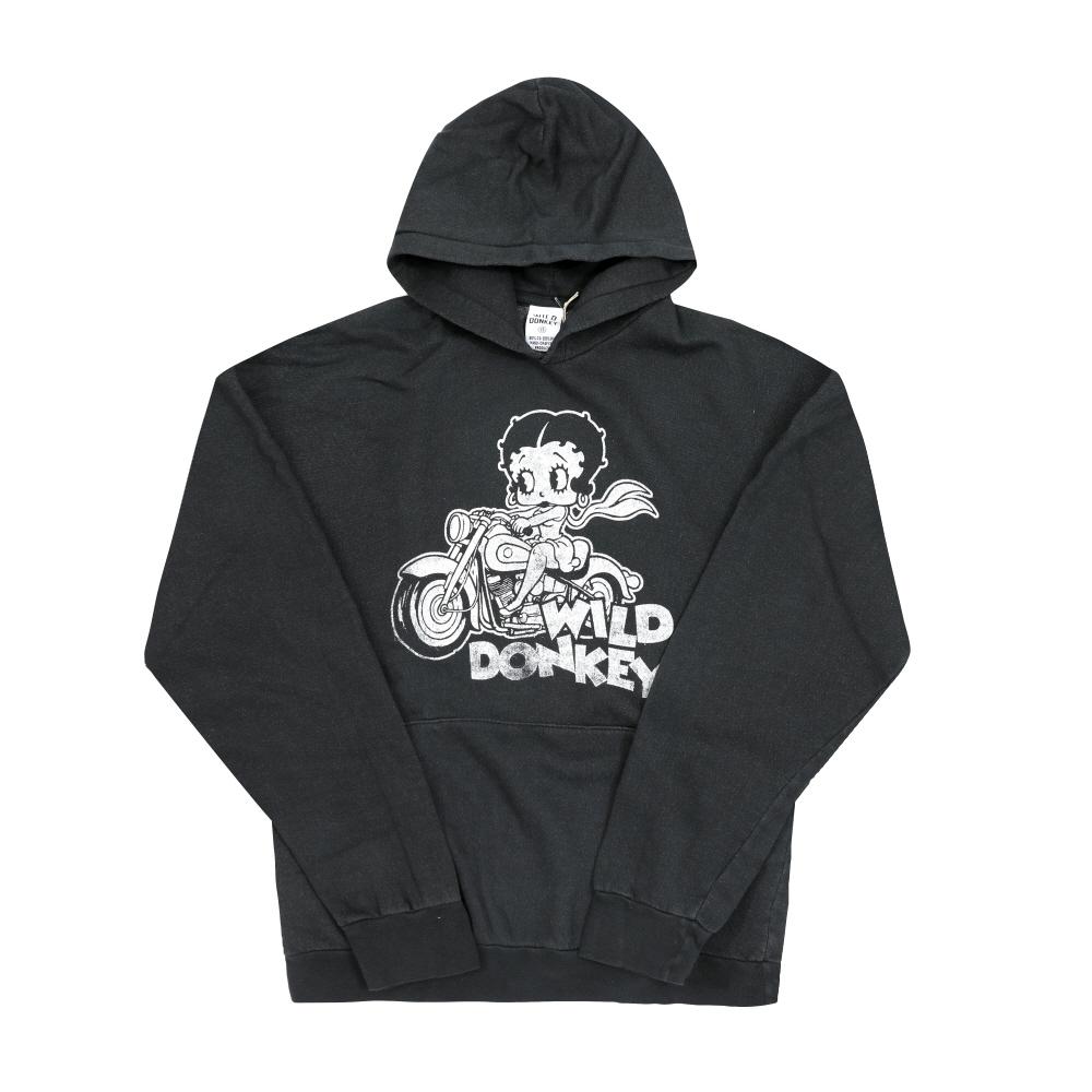 Wild Donkey Unisex Hoodie Dyed Old Black Fc Betty FC-BETTY BIKE DYED OLD BLACK (L)