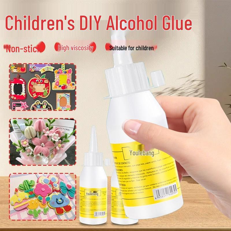30ml Alcohol Glue for Kids DIY Crafts with Hemp Rope, Non-Woven Fabric & Styrofoam