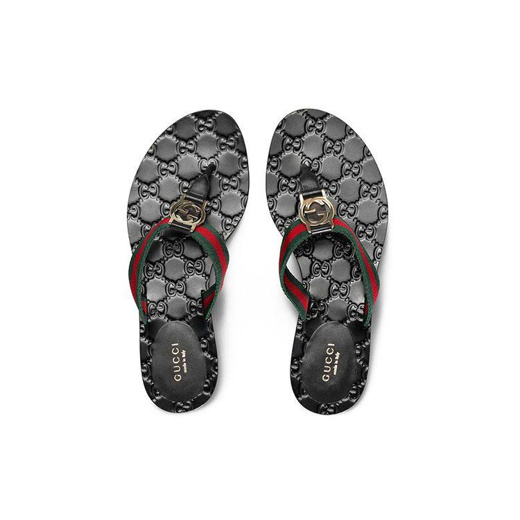 Gucci GG Thong Web Sandals Black Women's 270374 H9020 8476