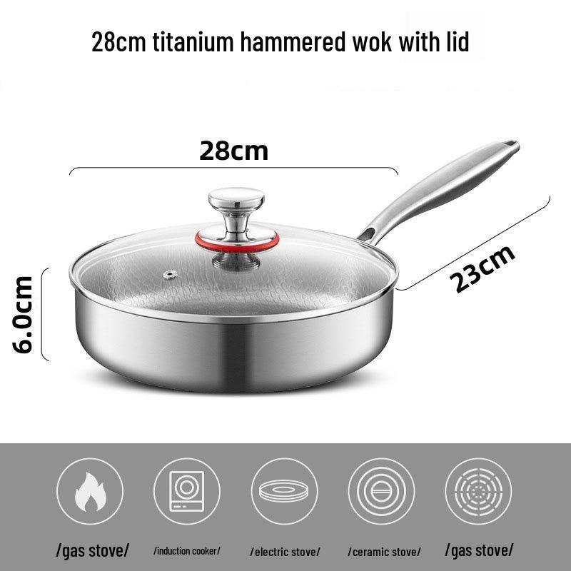Padella Piatta in Titanio: Non rivestito, Antiaderente, Rimovibile, Compatibile con fornelli a gas, Realizzato in lega di titanio. Perfetto per Bistecche e Cucina Casalinga.