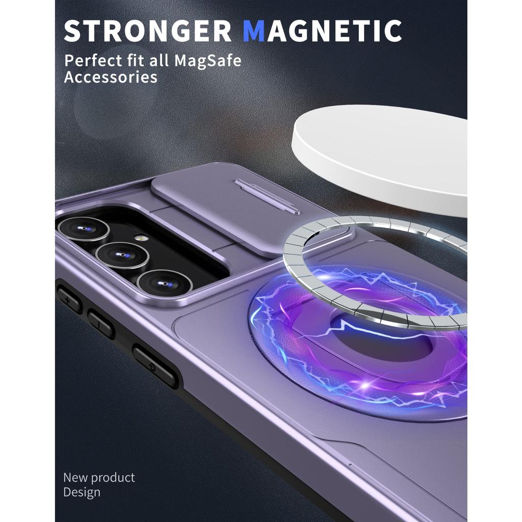 For Magsafe Magnetic Wireless Charging Case for Samsung Galaxy A55 A35 A25 A15 5G A05S A34 A24 A14 Lens Protection Bracket Cover