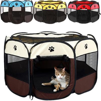 Large Portable Foldable Octagonal Pet Tent Kennel Outdoor Easy Operation Puppy Shelter Dog Cage Cat Fence Puppy House