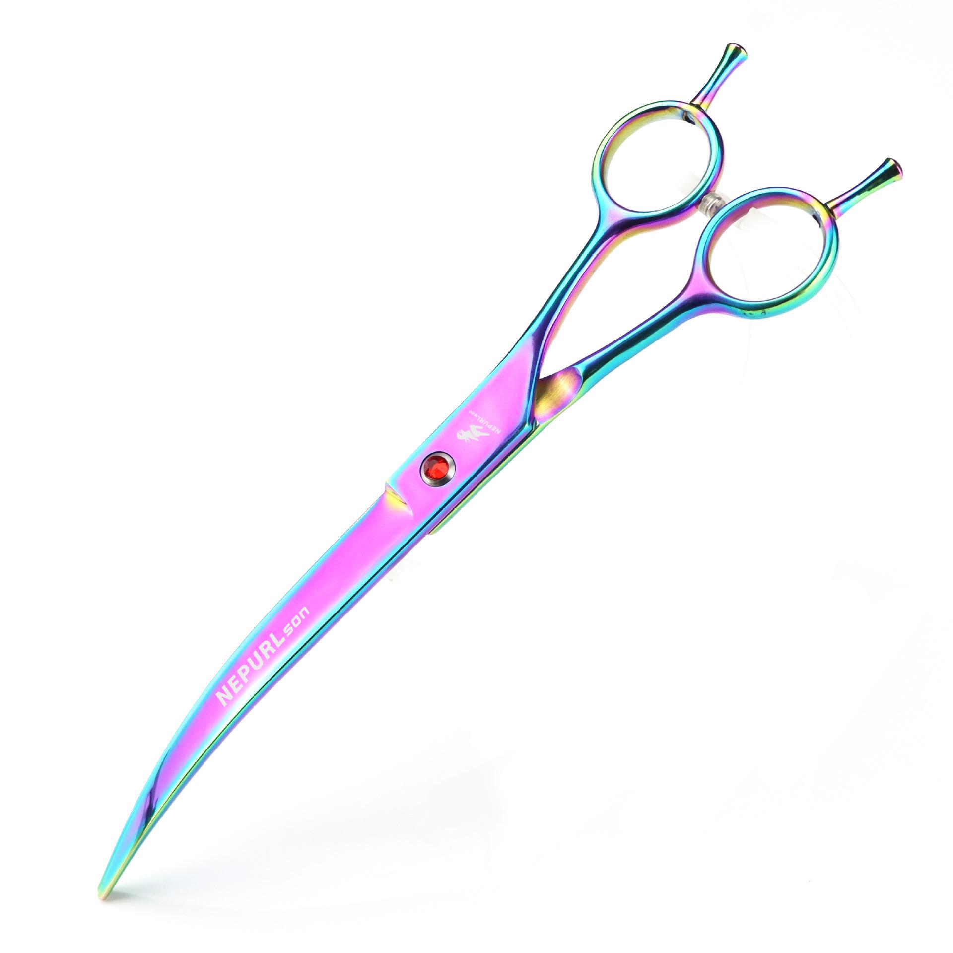 8.0 Napson Double Tail Curved Pet Grooming Scissors for Hair Trimming
