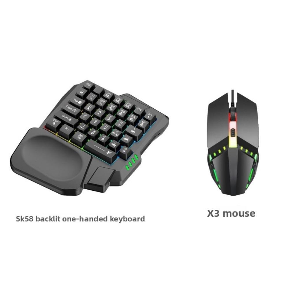 One-handed Keyboard Colorful Mechanical 35 Keys with Mobile Phone Throne PUBG Handle Mobile Game Chicken Eating Artifact