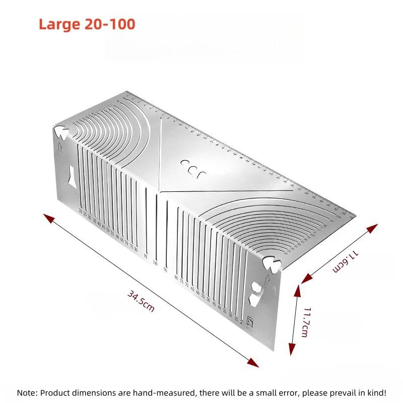 For Delineation Tools 45 Degrees Scribing Gauge Square Tube Folding Round Ruler Square Steel Folding 90 Degrees Arc Angle Drawin