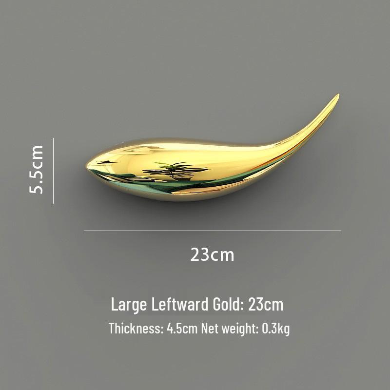 Electroplated Fish Resin Wall Hanging for Indoor Living Room