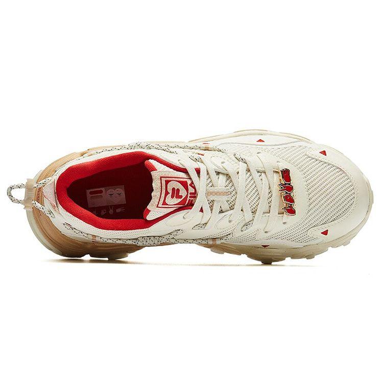 Fila Cat Paw 2.0 520 Fabric Sports Comfortable Shock Absorption Wear Resistant Low Top Dad Shoes Women Sneaker Off-White F12W124166FSW