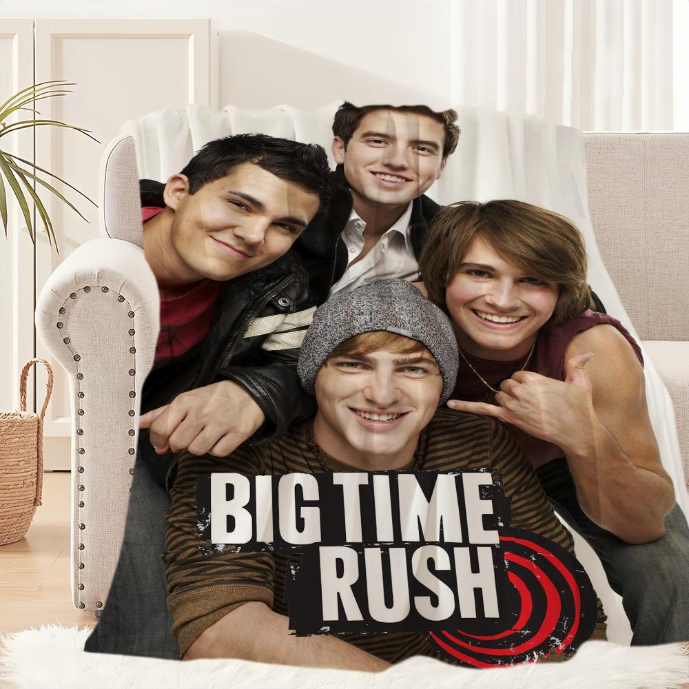 Band Big Time Rush Blanket Plush Nap Sofa Rug for Living Room Warm Office Bedroom Birthday Home Travel Kid Gifts
