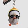 Helmet Duck Key Holder Adorable Design Yellow Keychain Bright Colors Soft Duckling for