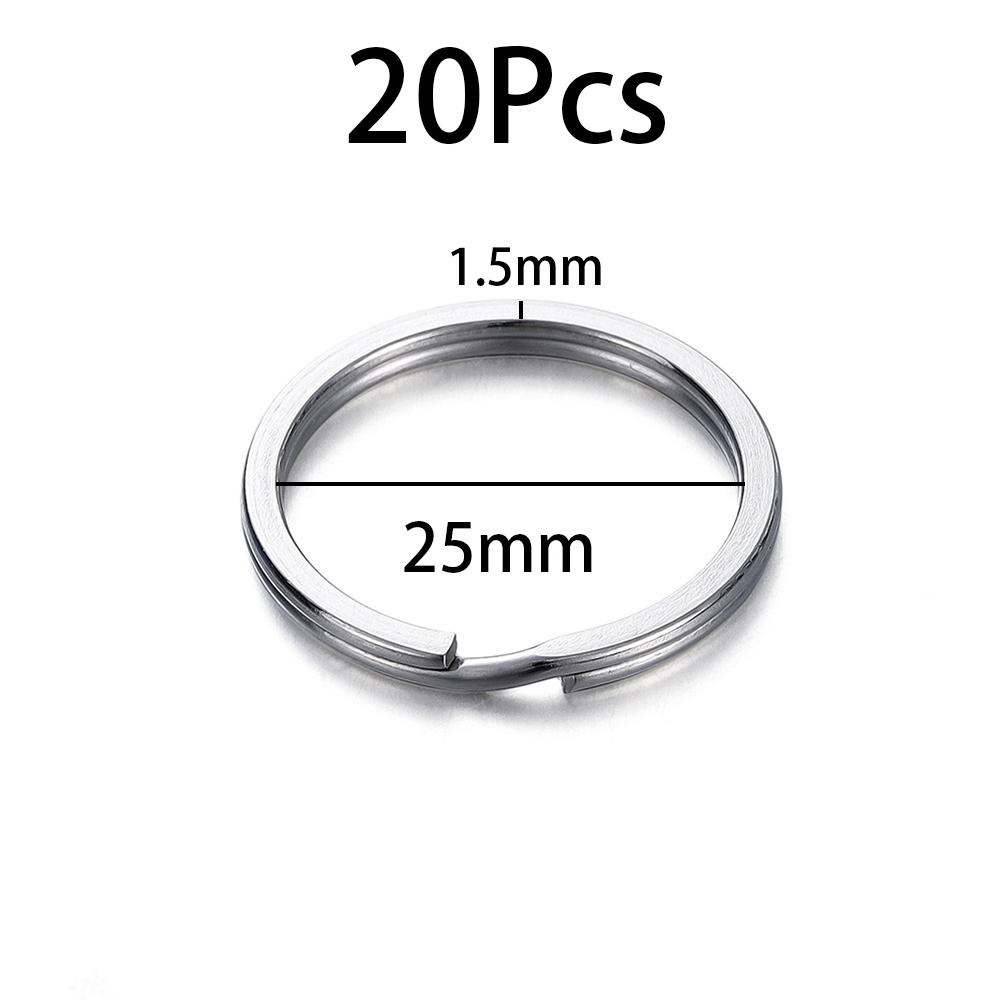 10-20Pcs 15-35mm Stainless Steel Key Rings Round Flat Line Key Ring For Key Chains Key Rings DIY Jewelry Making Accessories