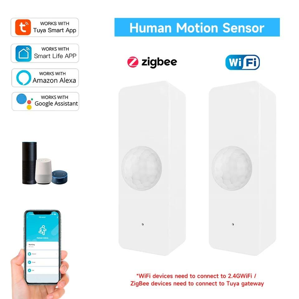 Zigbee/WIFI Tuya Human Presence Detector,Luminance/Distance Detection, Smart PIR Motion Sensor APP Control Security Protection For Alexa Google Home