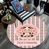 Custom Name,Kawaii Animal Pattern Art pattern round rug,Carpet Rug for Living Room Bedroom Playroom ,Non-slip Floor Mat,Holiday Gifts and Birthday Gif