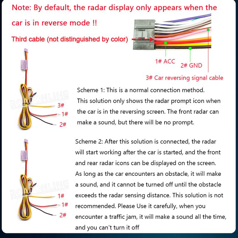 Android Navigation Reversing Radar Sensor Kit Visual Reversing Image Audible Alarm Indicator Probe System 8 Probe Buzzer Sensor
