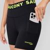 Saucony Logo Letter Print High Waist Fitness Training Shorts Women shorts Black SC1249013A-BK01