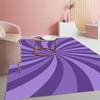 Retro Curved Checkered Pattern Area Rug Anti-slip Wear-resistant Indoor Floor Carpet Wave Grid Decor Mat for Living Space