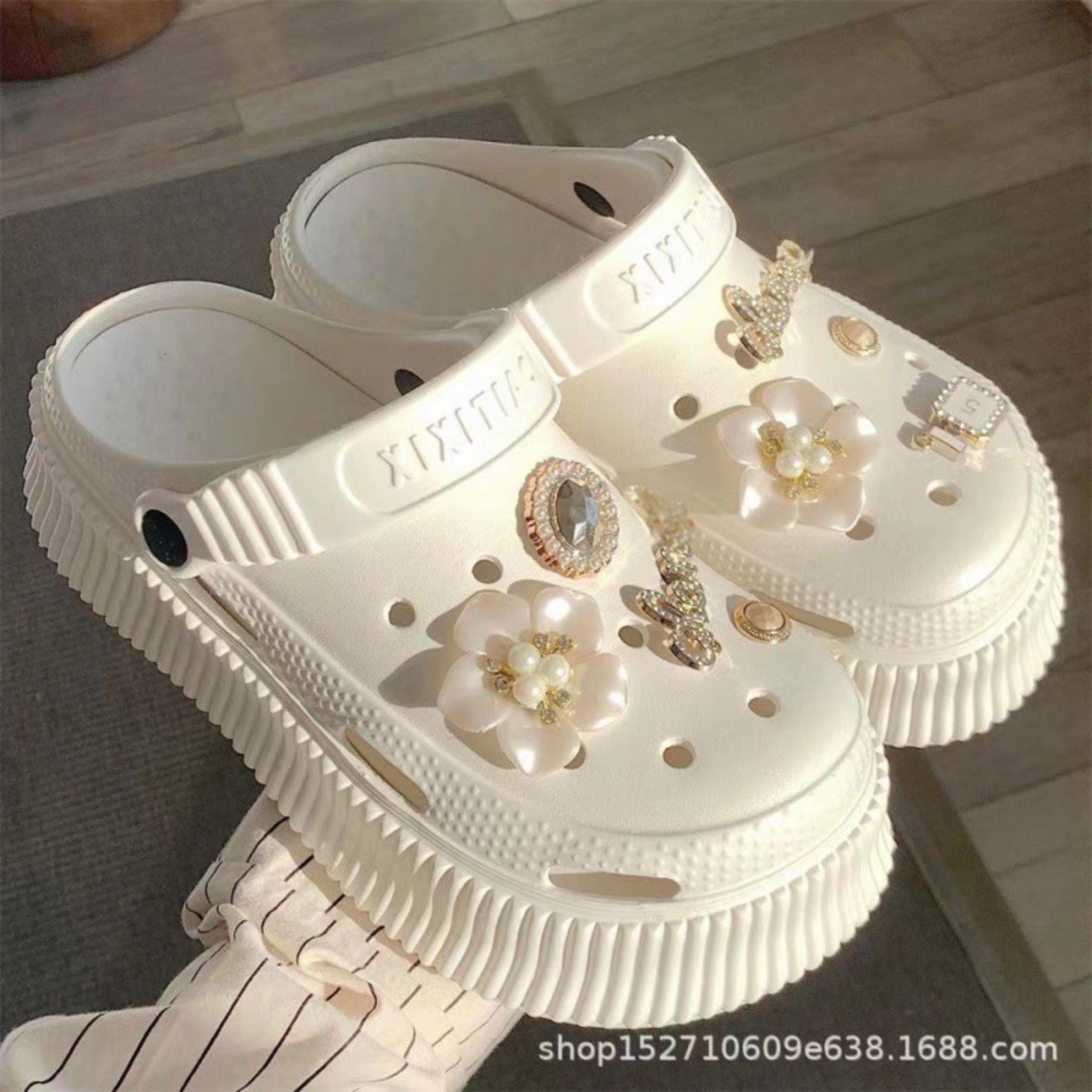 Women Summer Slip On Clogs Soft Sole Breathable Sandals Lightweight Non Slip Thick Sole Beach Shoes Comfortable Casual Footwear 36 белый