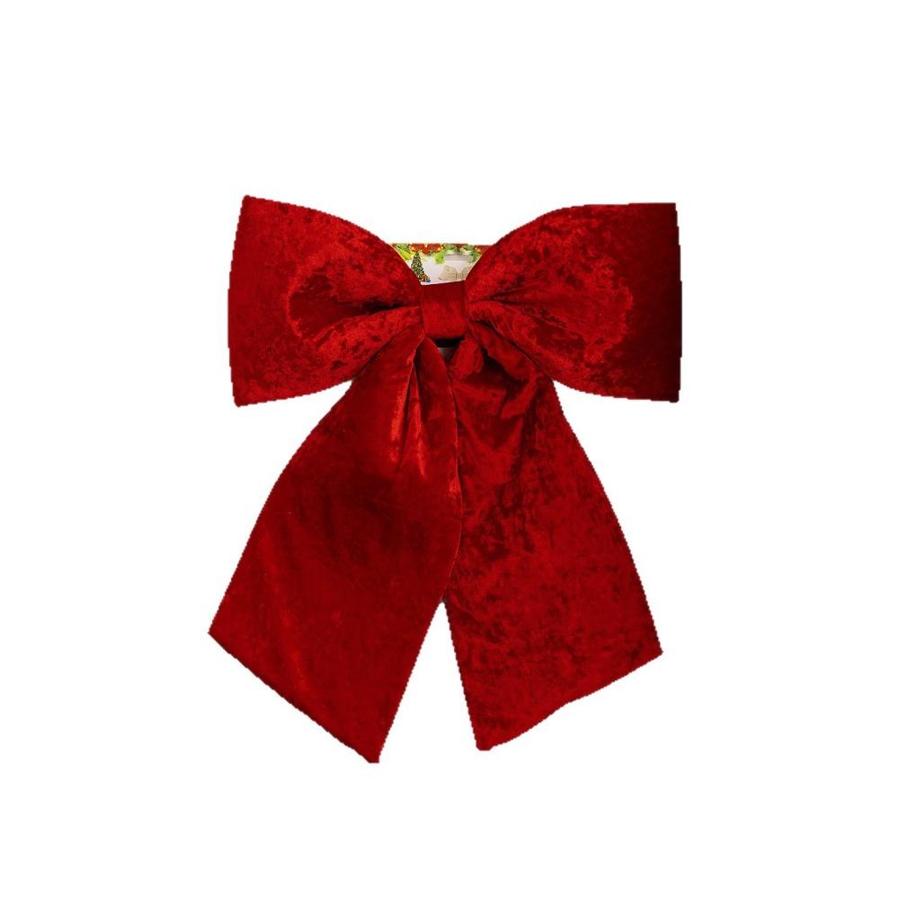 60cm Red Large Velvet Christmas Bows Large Christmas Tree Top Bow Outdoor Decorations Wedding Hanging Pendant New Year Ornament