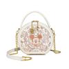 New Disney Mickey Series PU Small Round Bag, One Shoulder Handbag Women's Sky Blue/Milk White BMK-71581L