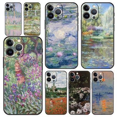 Claude Monet Impressionism Painter Luxury Soft Phone Case For iPhone 13 15 14 12 11 Pro MAX XR X SE XS 7 8 Plus Silicone Cover
