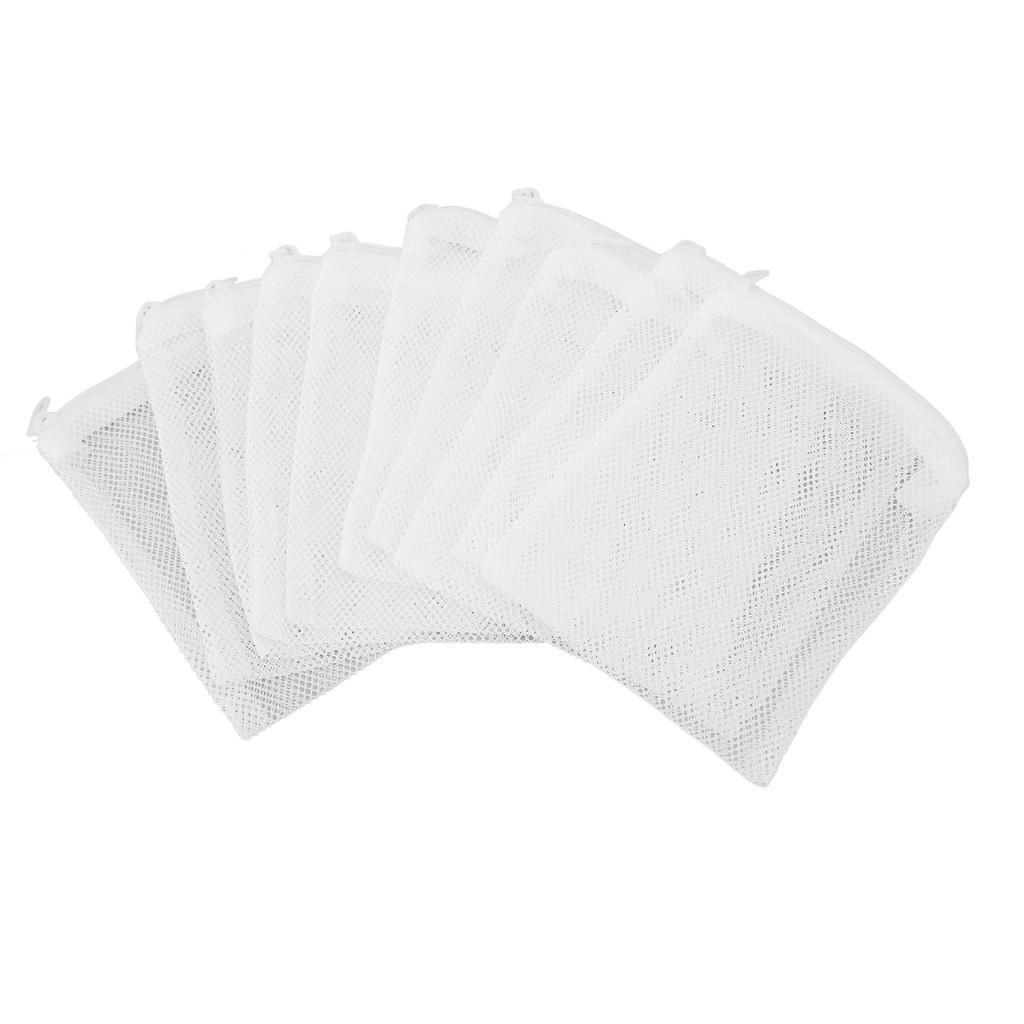 10pcs Aquarium Filter Media Bags Multipurpose Reusable Fine Mesh Filter Media Bags with Zipper for Filter Media