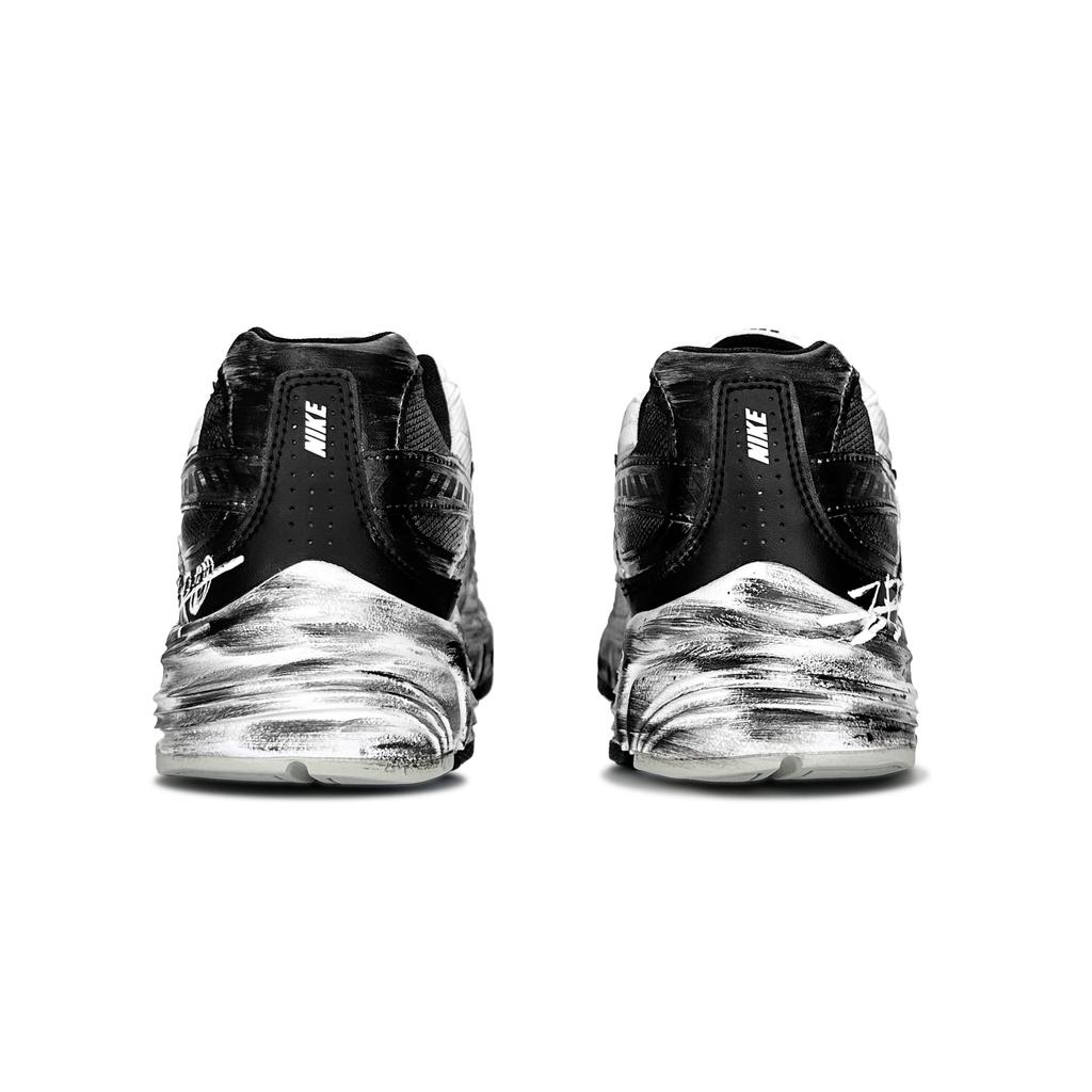 Nike Initiator Cushioning Abrasion Resistant Breathable Low Top Casual City Commuting Running Shoes Men's Black White 394055-100(Team79-ZeroS-BOX)