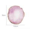 Nail Palette Resin Round  Style Crystal Display Plate Gold Edge Manicure Mixing Tool  Practical Nail Makeup Accessory
