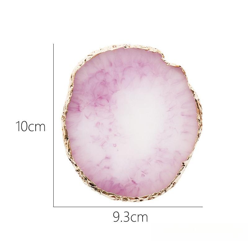 Nail Palette Resin Round  Style Crystal Display Plate Gold Edge Manicure Mixing Tool  Practical Nail Makeup Accessory