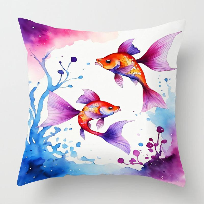 Meereslebewesen Thema Kissenbezug Zuhause Wohnzimmer Sofa Dekorative Kissenhülle 45X 5cm 50X 50cm Maschinenwaschbar Strandstil