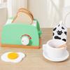 Toddler Pretend Play Wooden Kitchen Set: Toaster, Mixer, Coffee Maker, Juicer Toy.